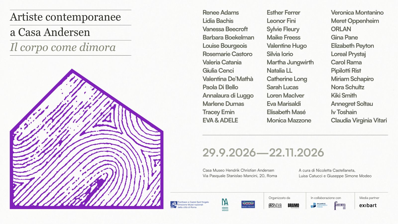 Artiste contemporanee a Casa Andersen. Il corpo come dimora